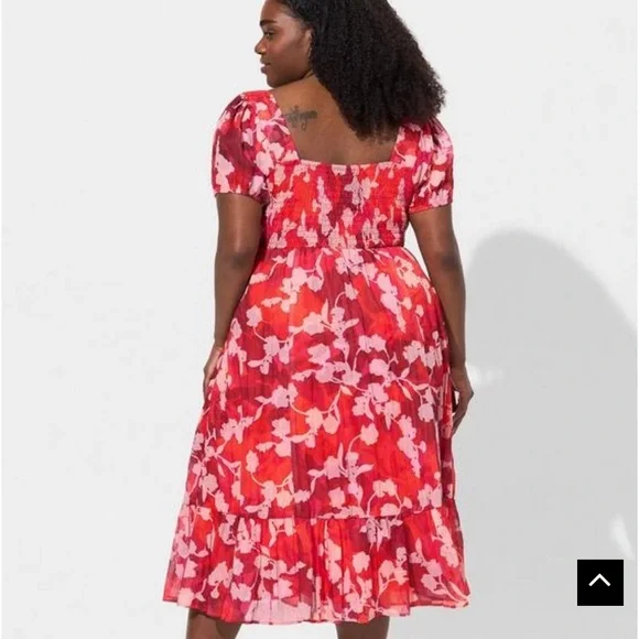 MIDI cotton lace up dress - Picture 3 of 4